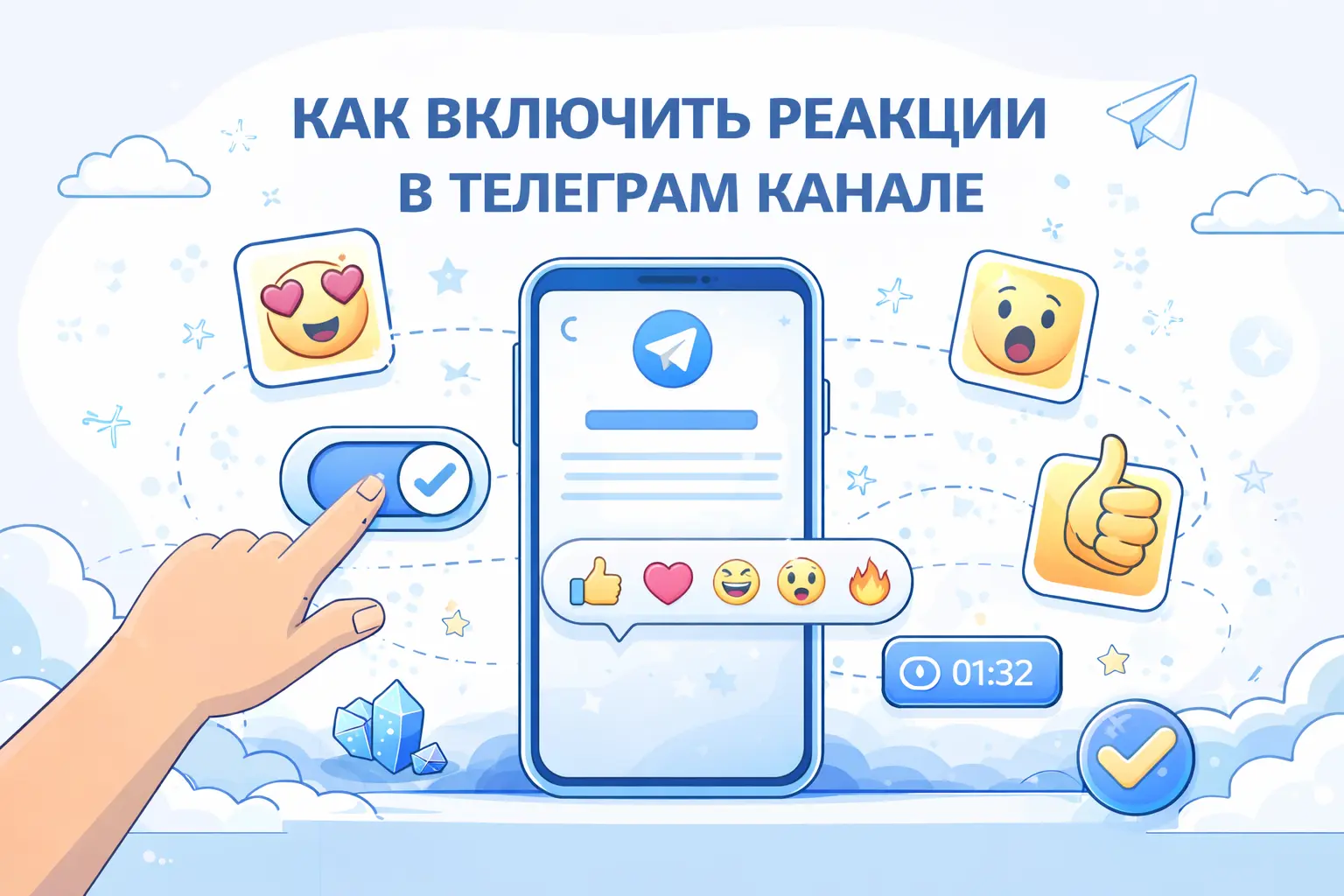 как включить реакции в телеграм канале