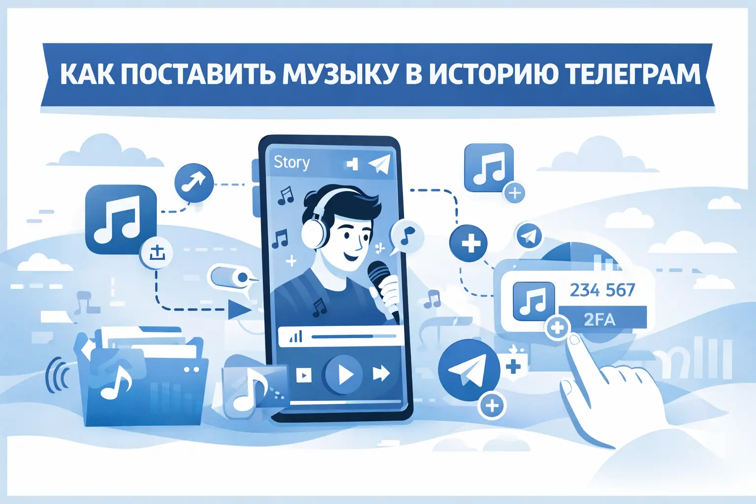 как поставить музыку в историю телеграм