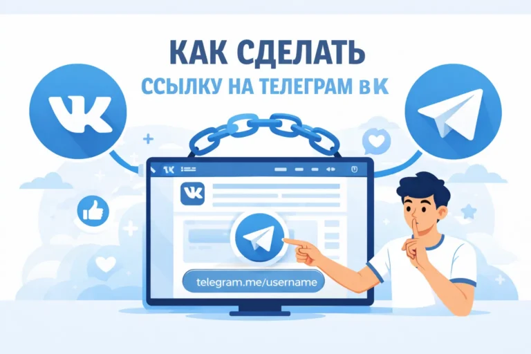 как сделать ссылку на телеграм в вк