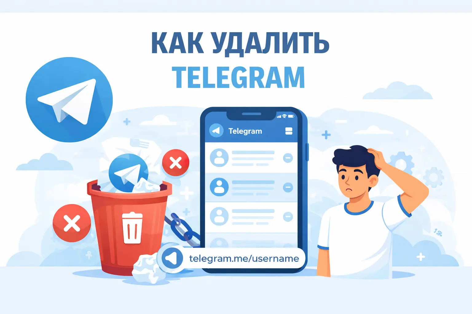 как удалить telegram