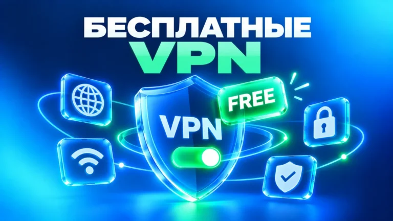 Бесплатный VPN_ неоновый стеклянный щит