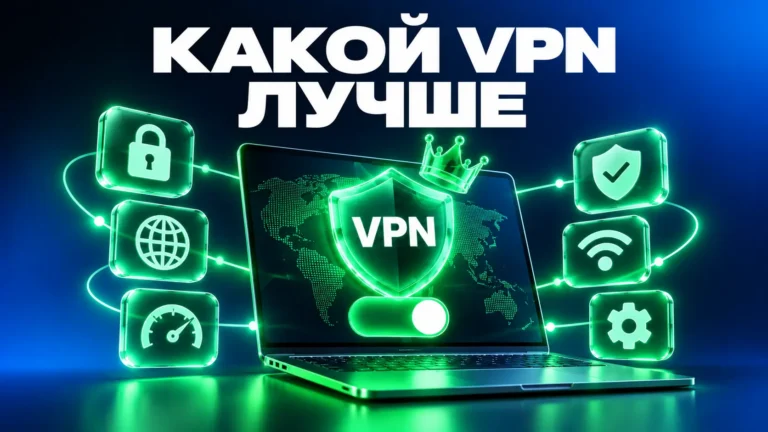 КАКОЙ VPN ЛУЧШЕ_ неоновый техно-баннер