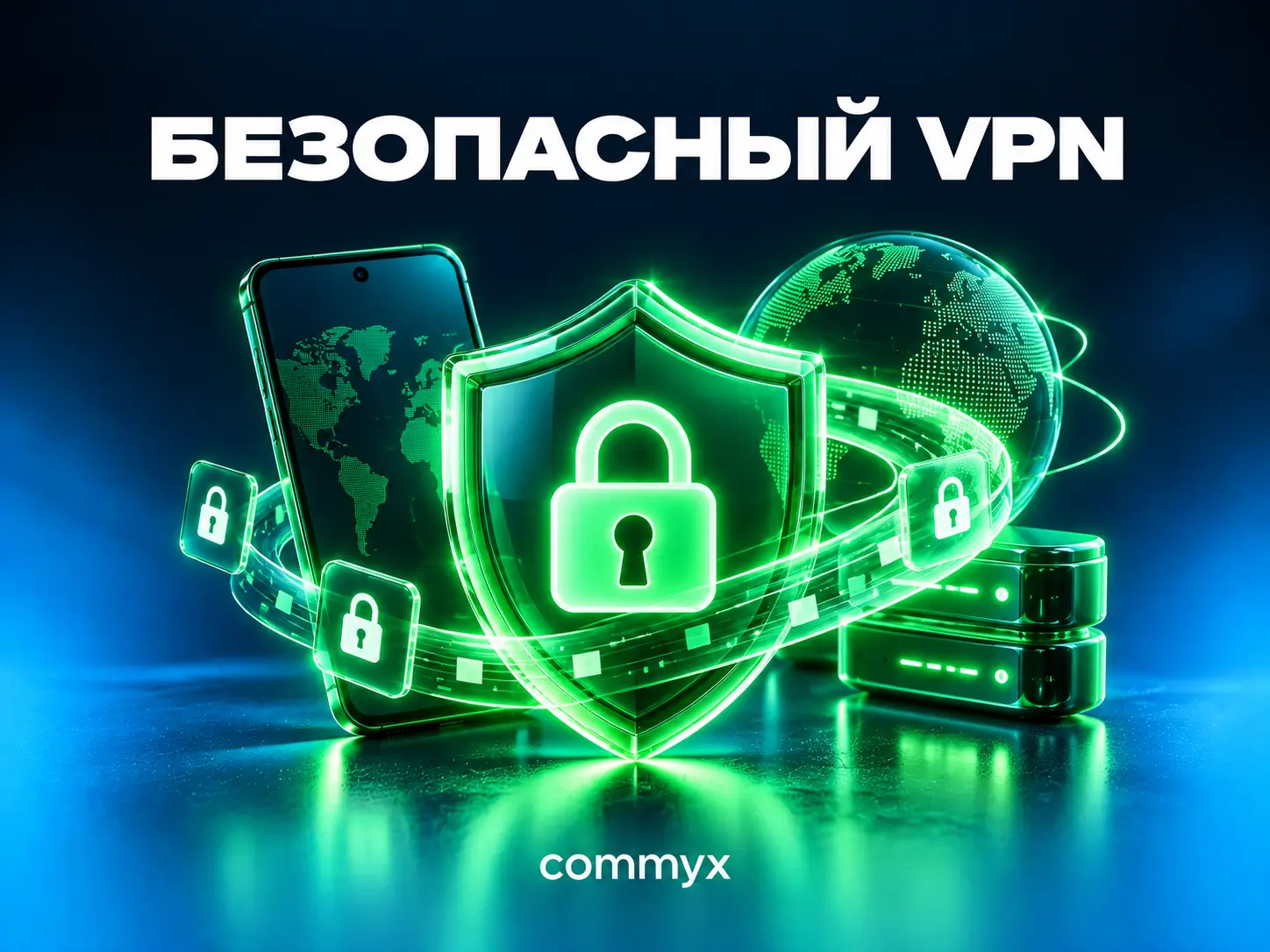 Неоновый щит безопасного VPN